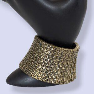 Textured Brass Tone Stretch Bracelet